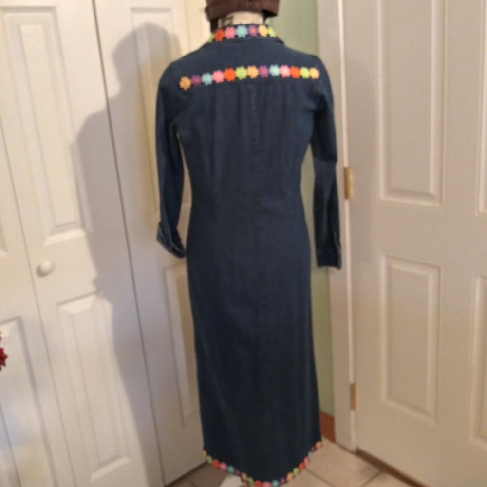 2434 Jeaniemade Size M Austin Treading Co. 100% Cotton Upcycled Long Duster - Picture 6 of 8